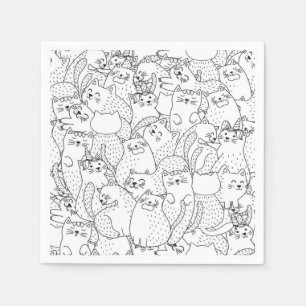 Cat pattern napkin