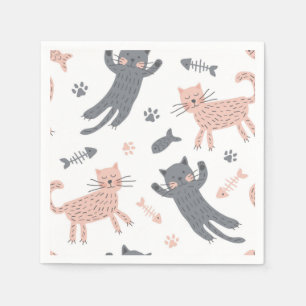 Cat pattern napkin