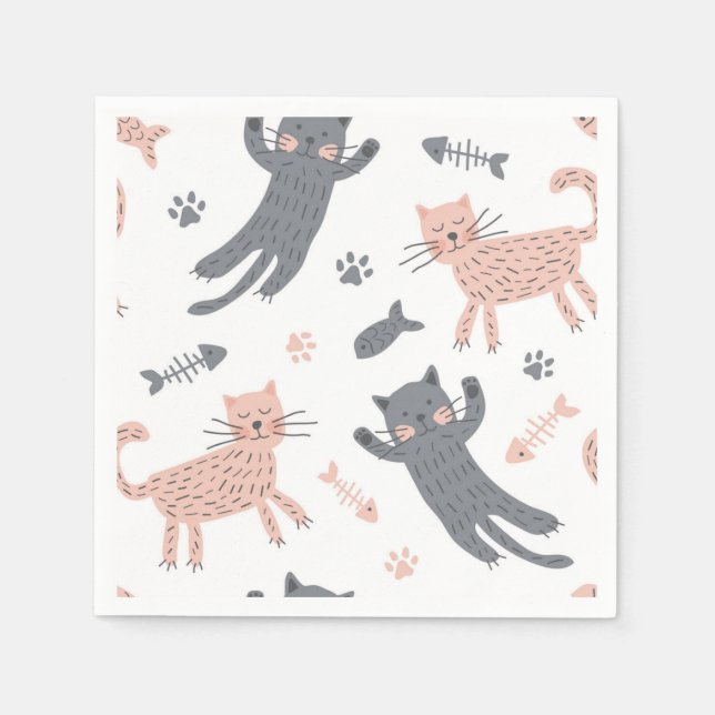 Cat pattern napkin (Front)