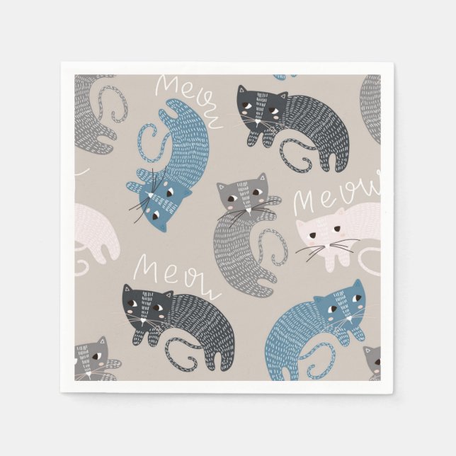 Cat pattern napkin (Front)