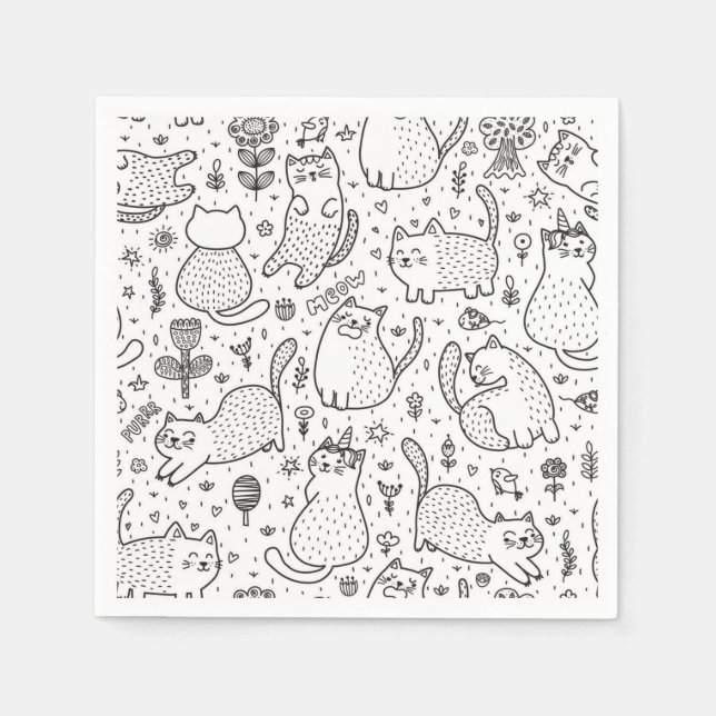 Cat pattern napkin (Front)