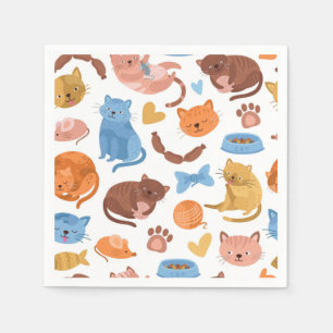Cat pattern napkin