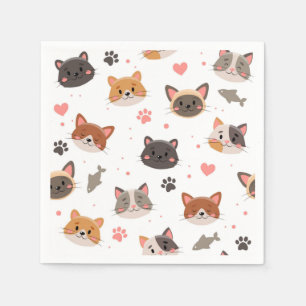 Cat pattern napkin