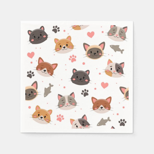 Cat pattern napkin (Front)