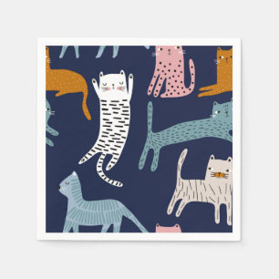 Cat pattern napkin