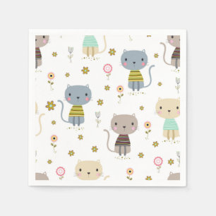 Cat pattern napkin