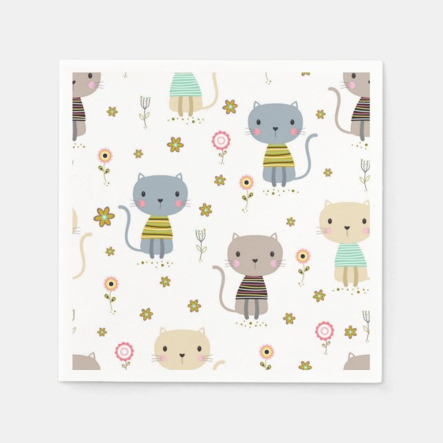 Cat pattern napkin (Front)