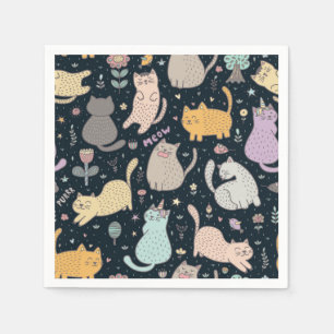 Cat pattern napkin