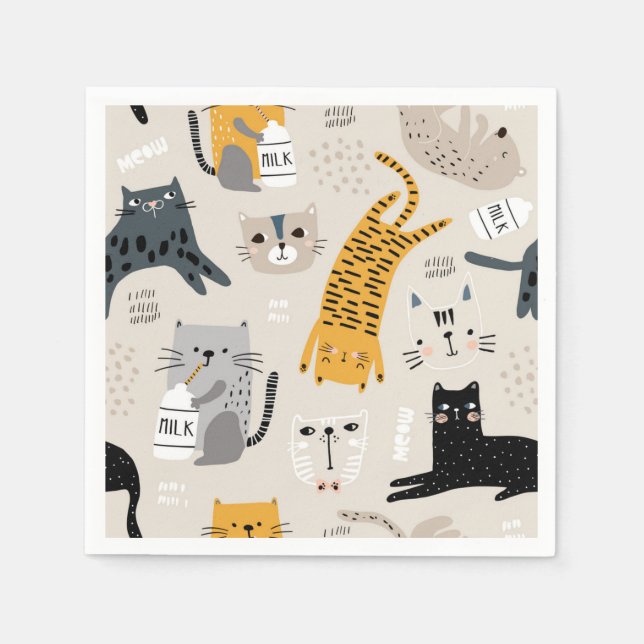 Cat pattern napkin (Front)