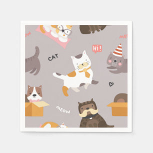 Cat pattern napkin