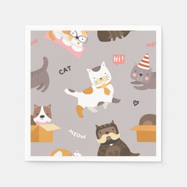 Cat pattern napkin (Front)