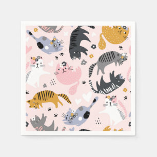 Cat pattern napkin