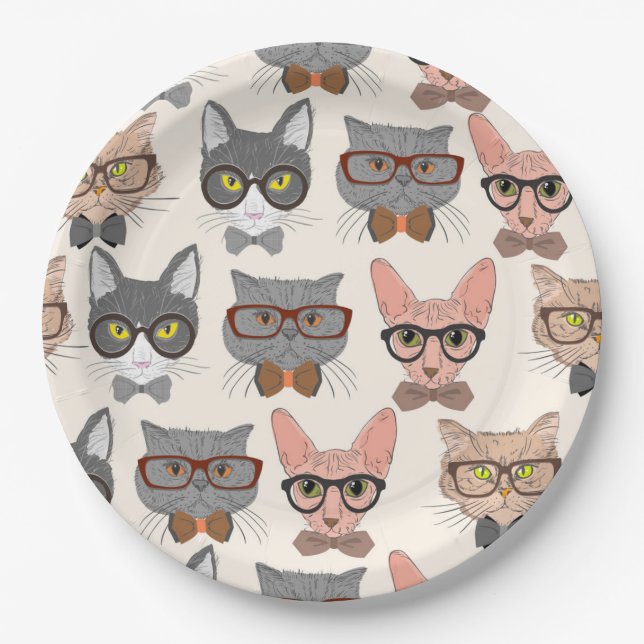 Cat Pattern Paper Plate (Front)