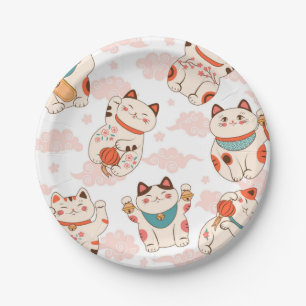 Cat pattern paper plate