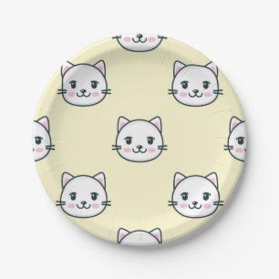 Cat pattern paper plate