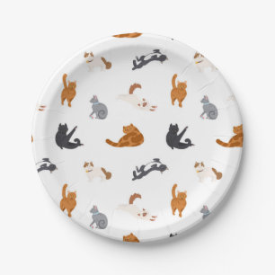 Cat pattern paper plate