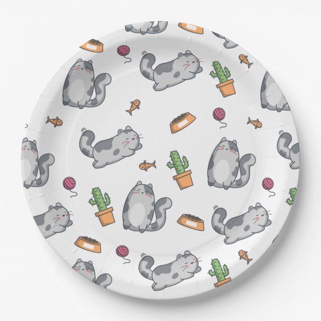 Cat Pattern Paper Plate (Front)