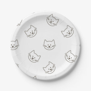 Cat pattern paper plate