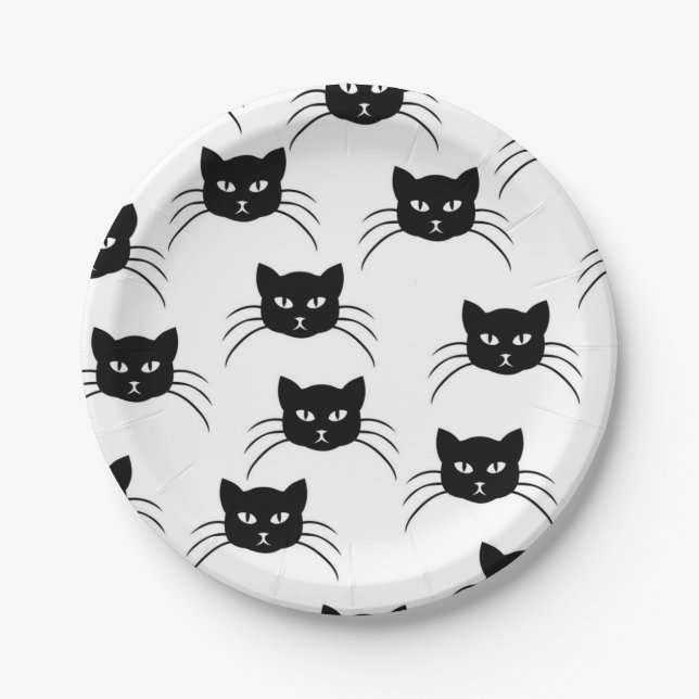 Cat pattern paper plate (Front)