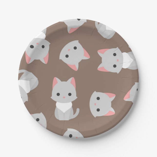 Cat pattern paper plate (Front)