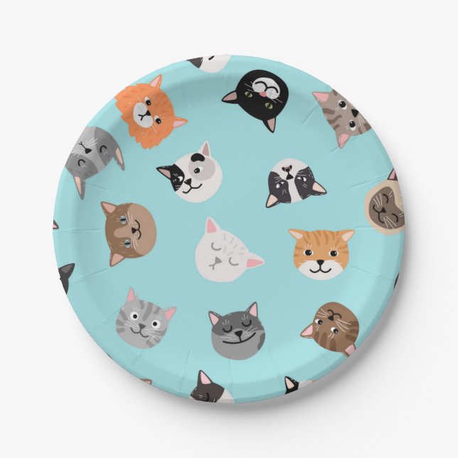 Cat pattern paper plate (Front)