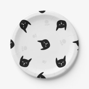 Cat pattern paper plate
