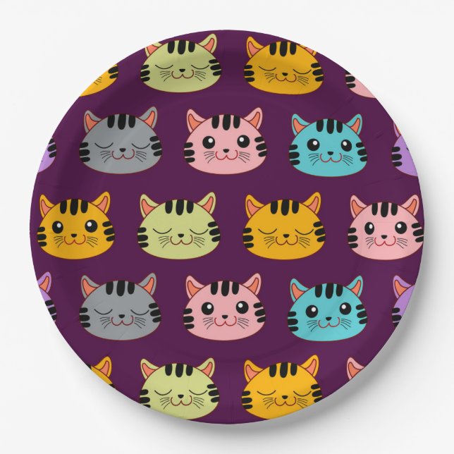 Cat Pattern Paper Plate (Front)
