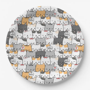 Cat Pattern Paper Plate