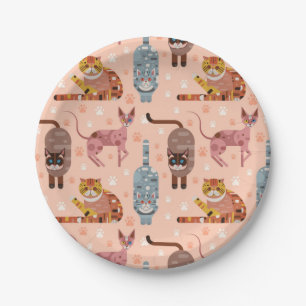 Cat pattern paper plate