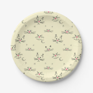 Cat pattern paper plate