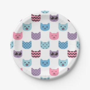 Cat pattern paper plate