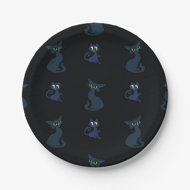 Cat pattern paper plate (Front)