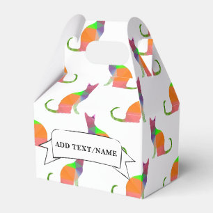 Cat Pattern Party Decor Custom Name  Favour Box
