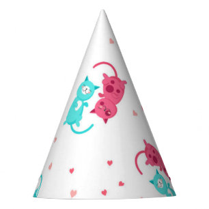 Cat pattern party hat
