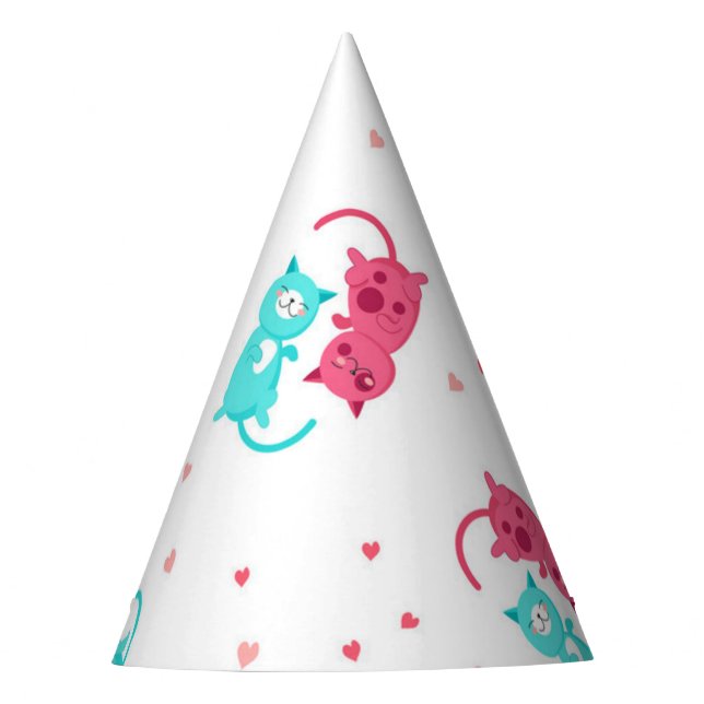 Cat pattern party hat (Front)