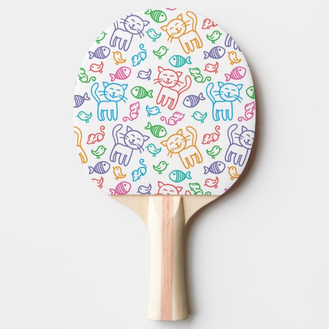cat pattern ping pong paddle (Front)