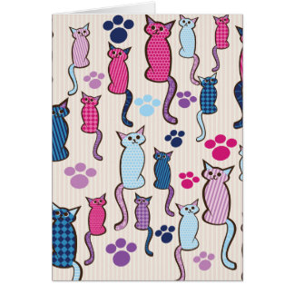 Cat Pattern Pink Blue