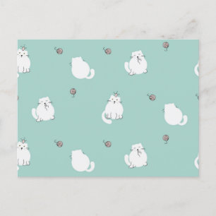 Cat pattern postcard