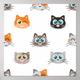 Cat pattern poster