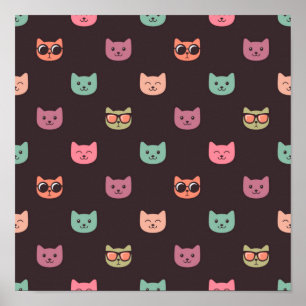 Cat pattern poster