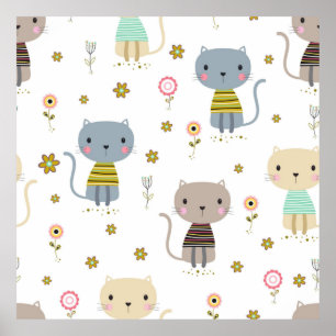 Cat pattern poster