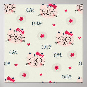 Cat pattern poster