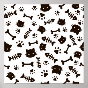 Cat pattern poster