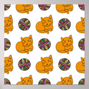 Cat pattern poster