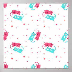 Cat pattern poster