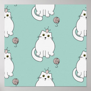 Cat pattern poster