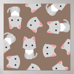 Cat pattern poster