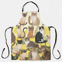 Cat Pattern Print Kitchen Apron