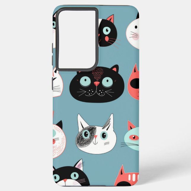 Cat pattern samsung galaxy s21 ultra case (Back)