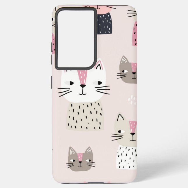 Cat pattern samsung galaxy s21 ultra case (Back)